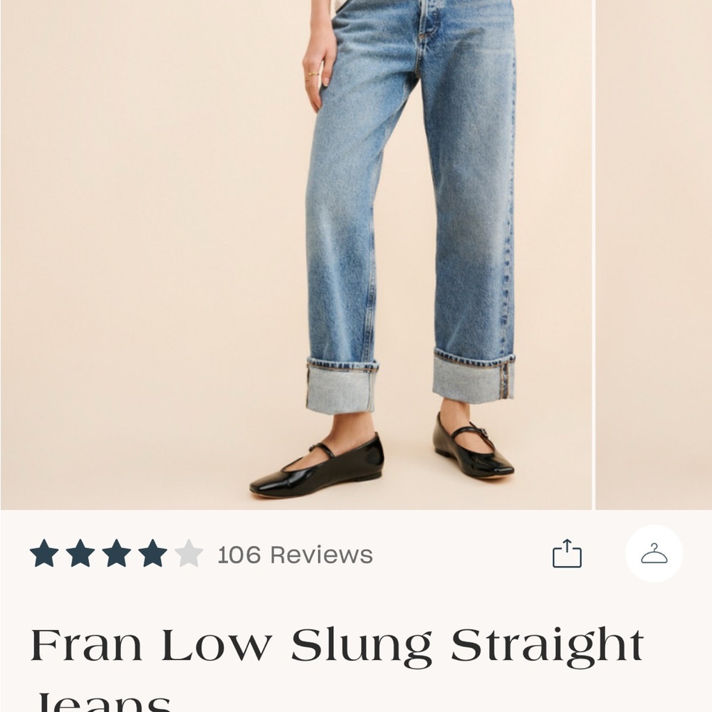 Low Slung Straight Jeans - Blue